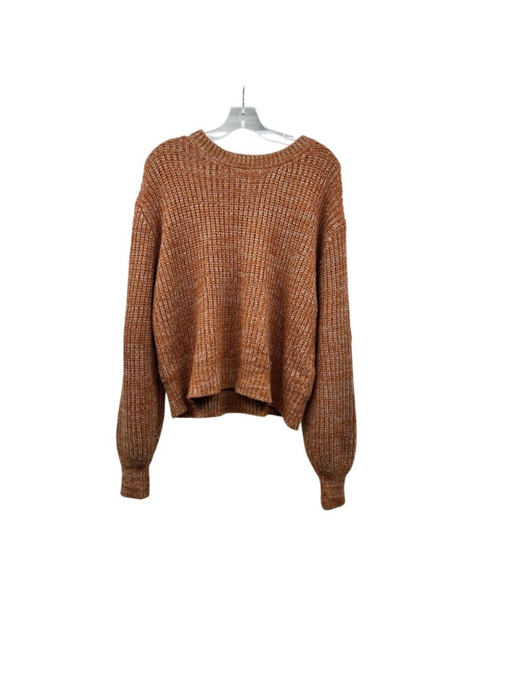 Zenana Womens Knit Pullover Sweater Rust/Gray Size XL